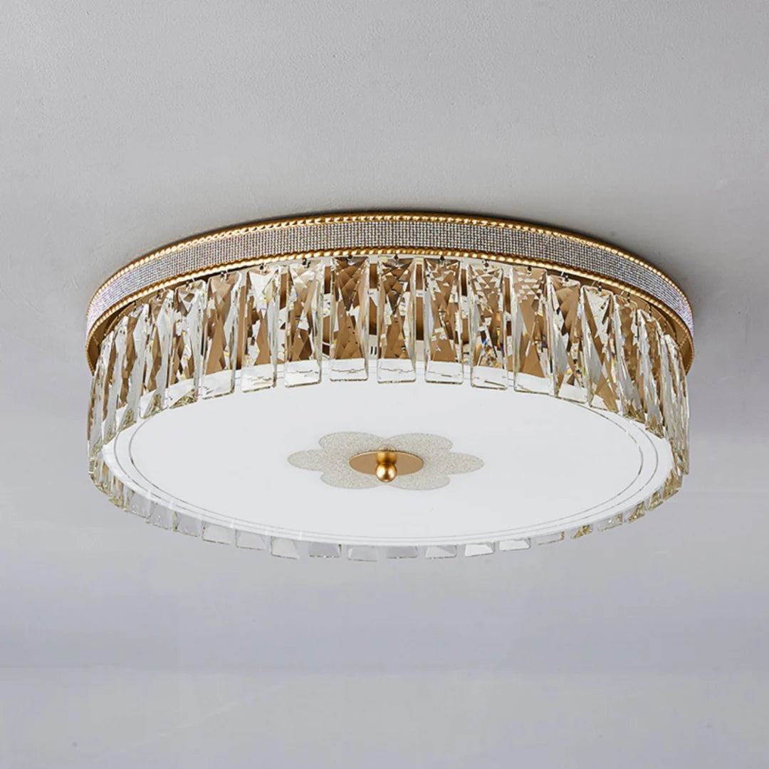 Lámpara de techo de cristal dorado
