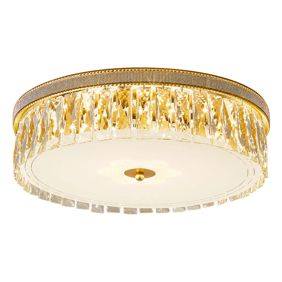 Lámpara de techo de cristal dorado