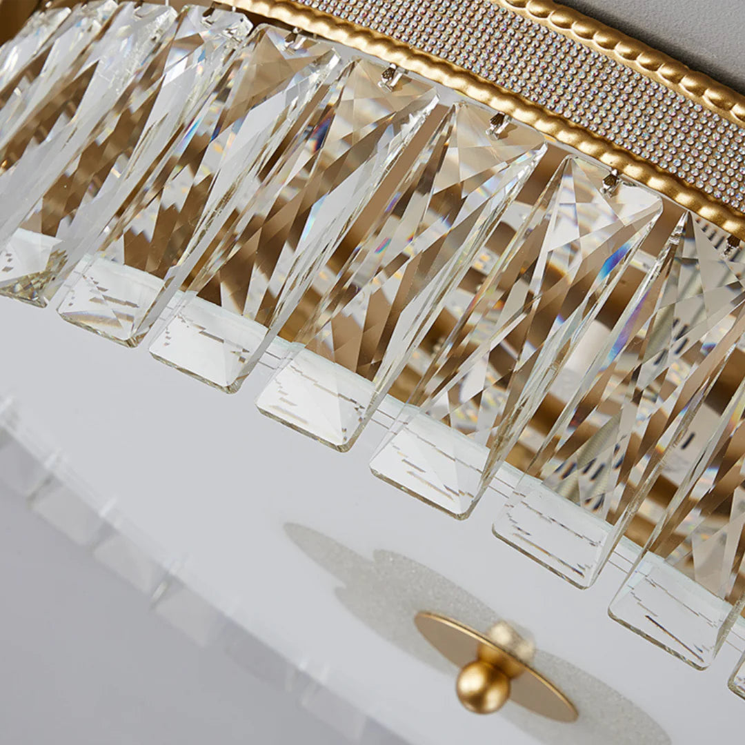 Lámpara de techo de cristal dorado