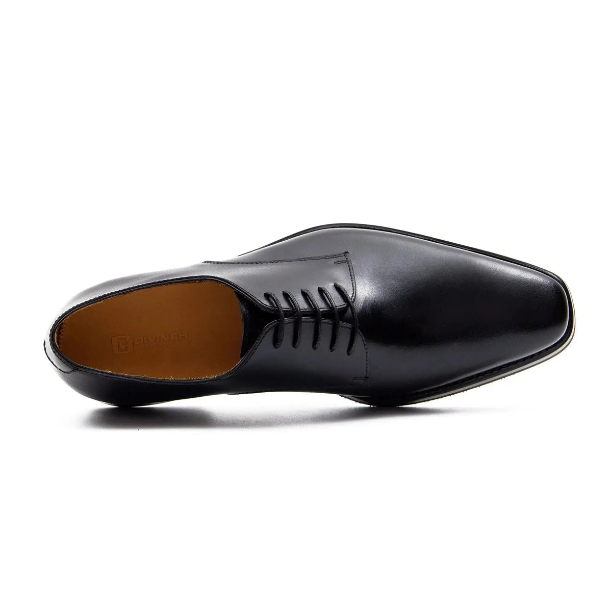 Black Plain-Toe Goodyear Derby Shoes