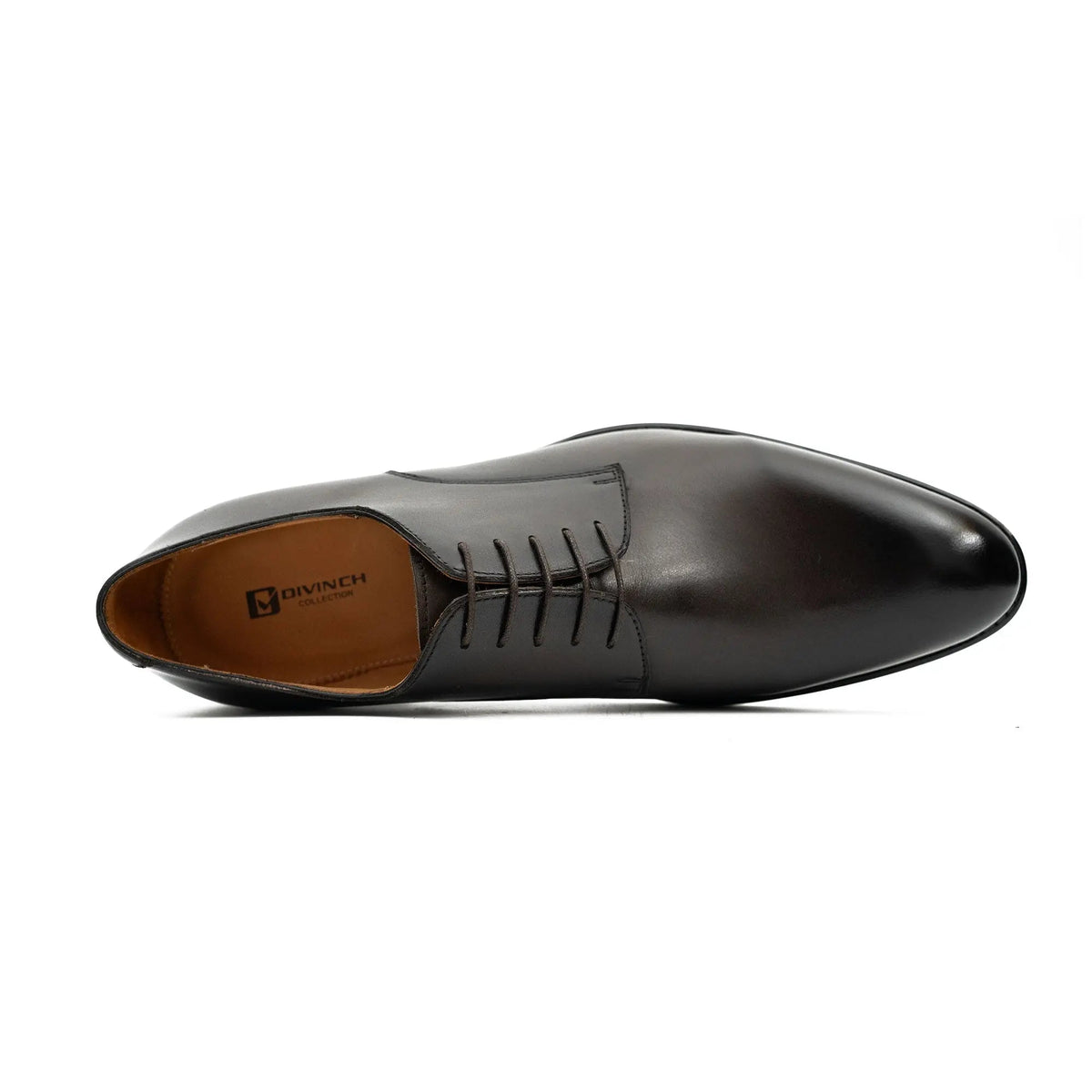 Black Plain-Toe Cow Leather Derby Shoes