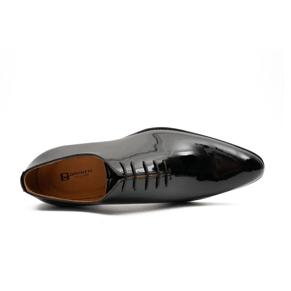 Black Plain-Toe Calf Leather Oxford Shoes