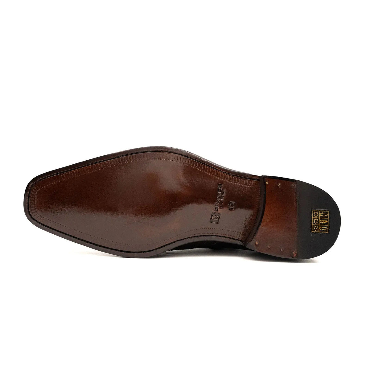 Dark Brown Wingtip Cow Leather Ankle Boots
