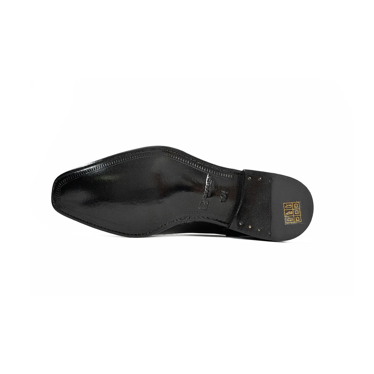 Black Square-Toe Cow Leather Oxford Shoes