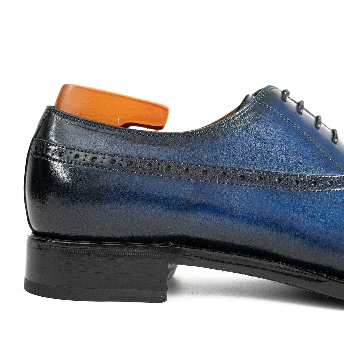 Blue Shaded Calf Leather Oxford Shoes