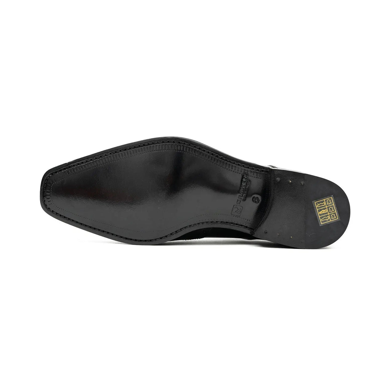 Black Wingtip Cow Leather Derby Shoes