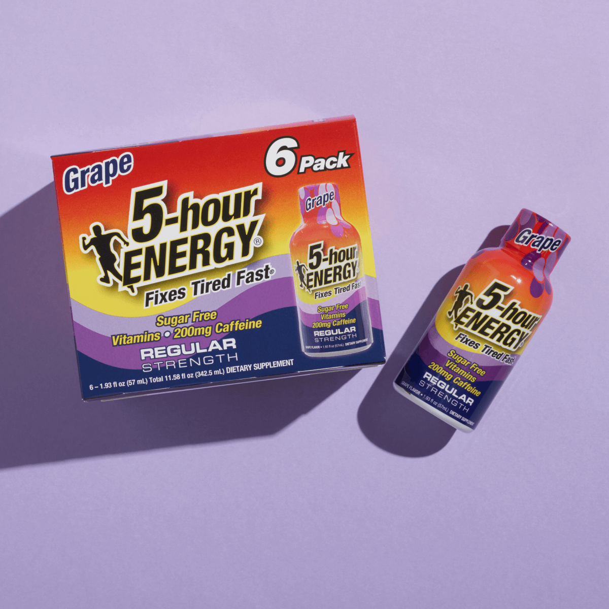 Bebidas energéticas 5-hour ENERGY sabor uva de fuerza regular