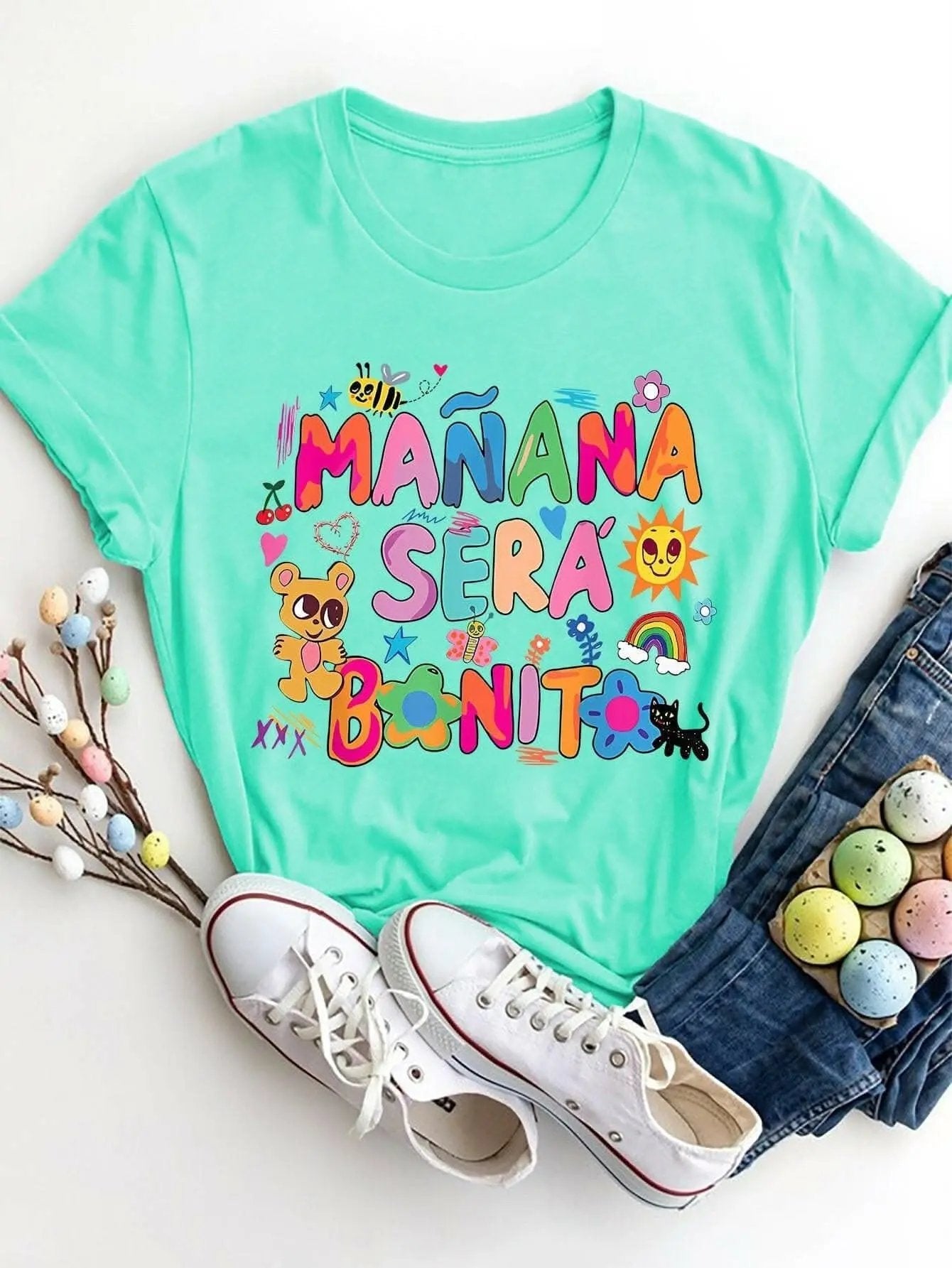 T-Shirts Trendsi Graphic Print Tee Women's Casual T-Shirt Style Comfort Fit