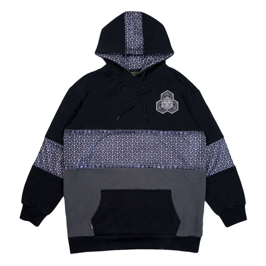 Sudadera con capucha alta Isomatrix negra y gris