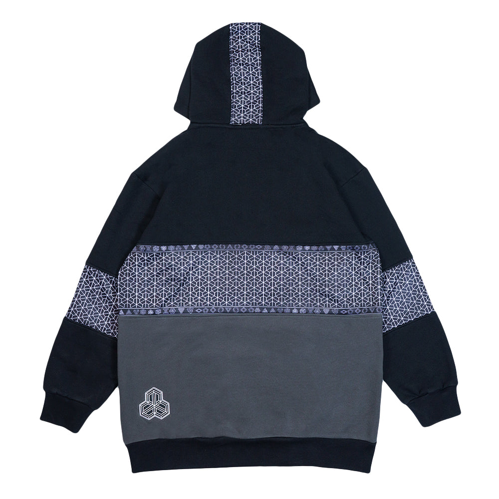 Sudadera con capucha alta Isomatrix negra y gris