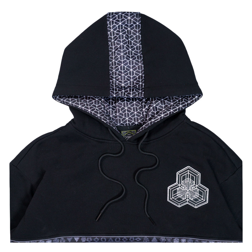 Sudadera con capucha alta Isomatrix negra y gris