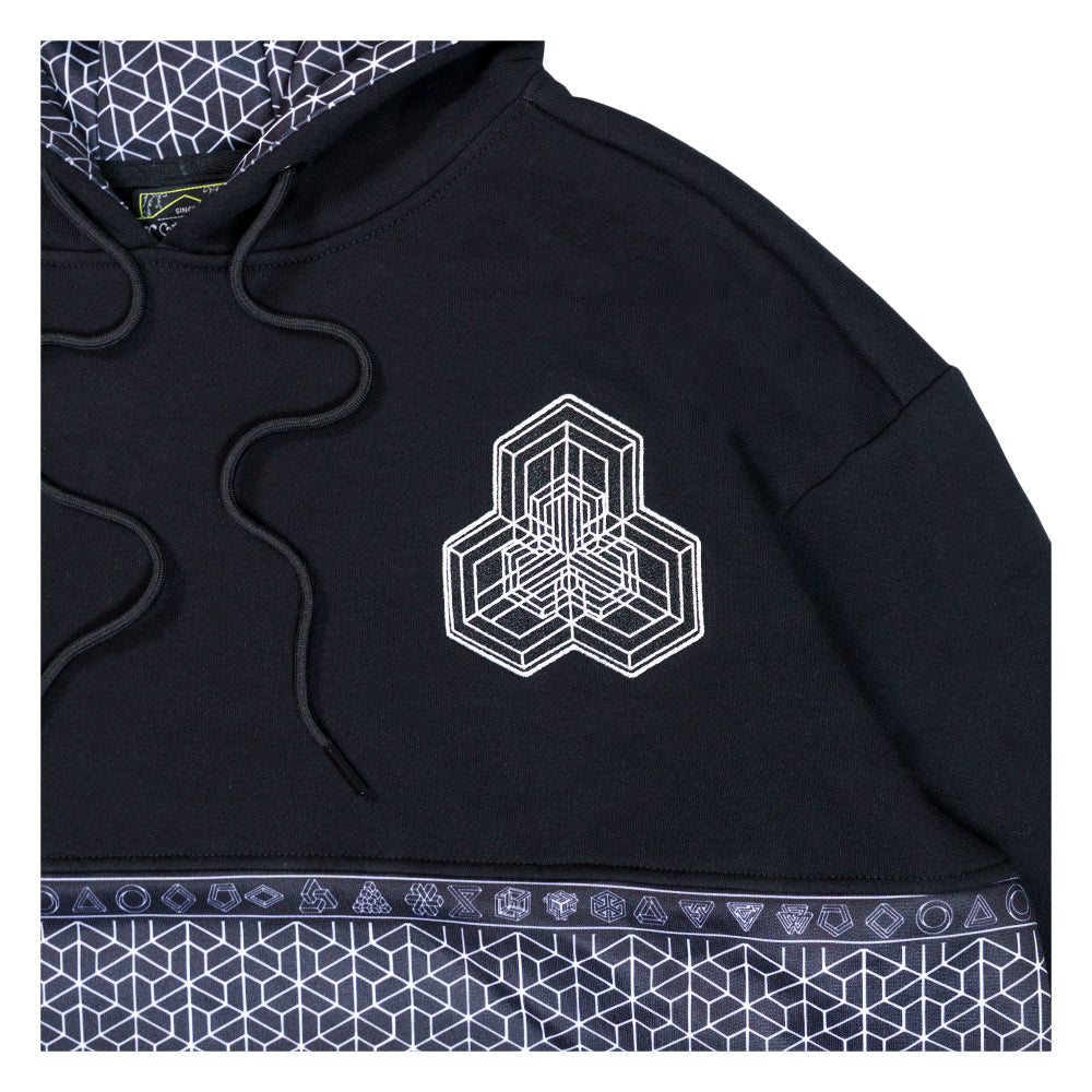 Sudadera con capucha alta Isomatrix negra y gris