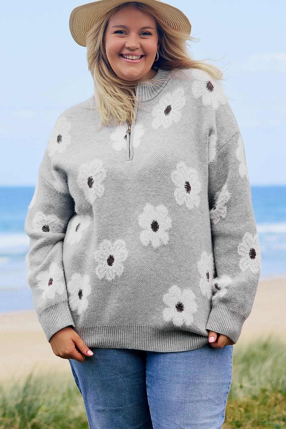 Love Salve Plus Size Embroidered Sweater — Cozy Winter Essential