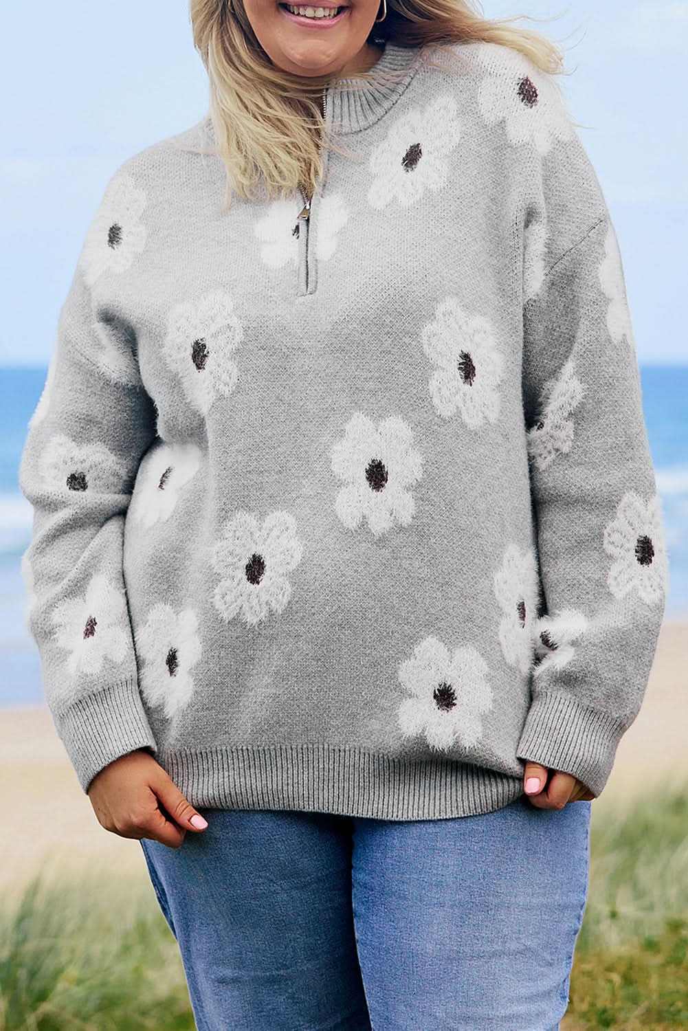Love Salve Plus Size Embroidered Sweater — Cozy Winter Essential