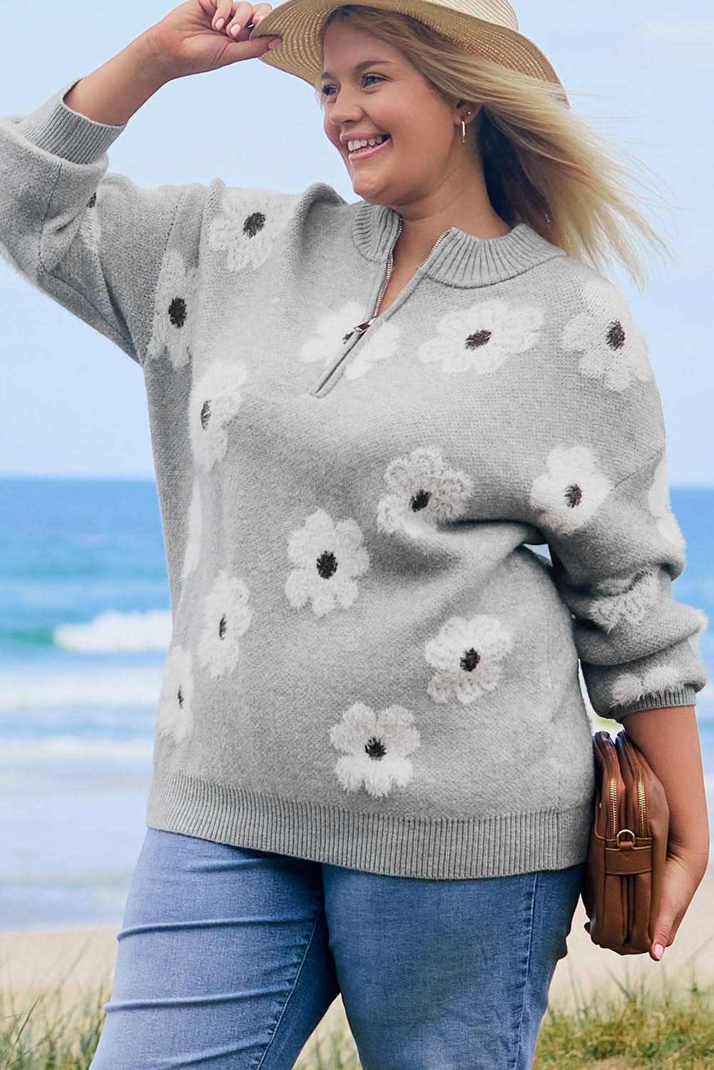Love Salve Plus Size Embroidered Sweater — Cozy Winter Essential