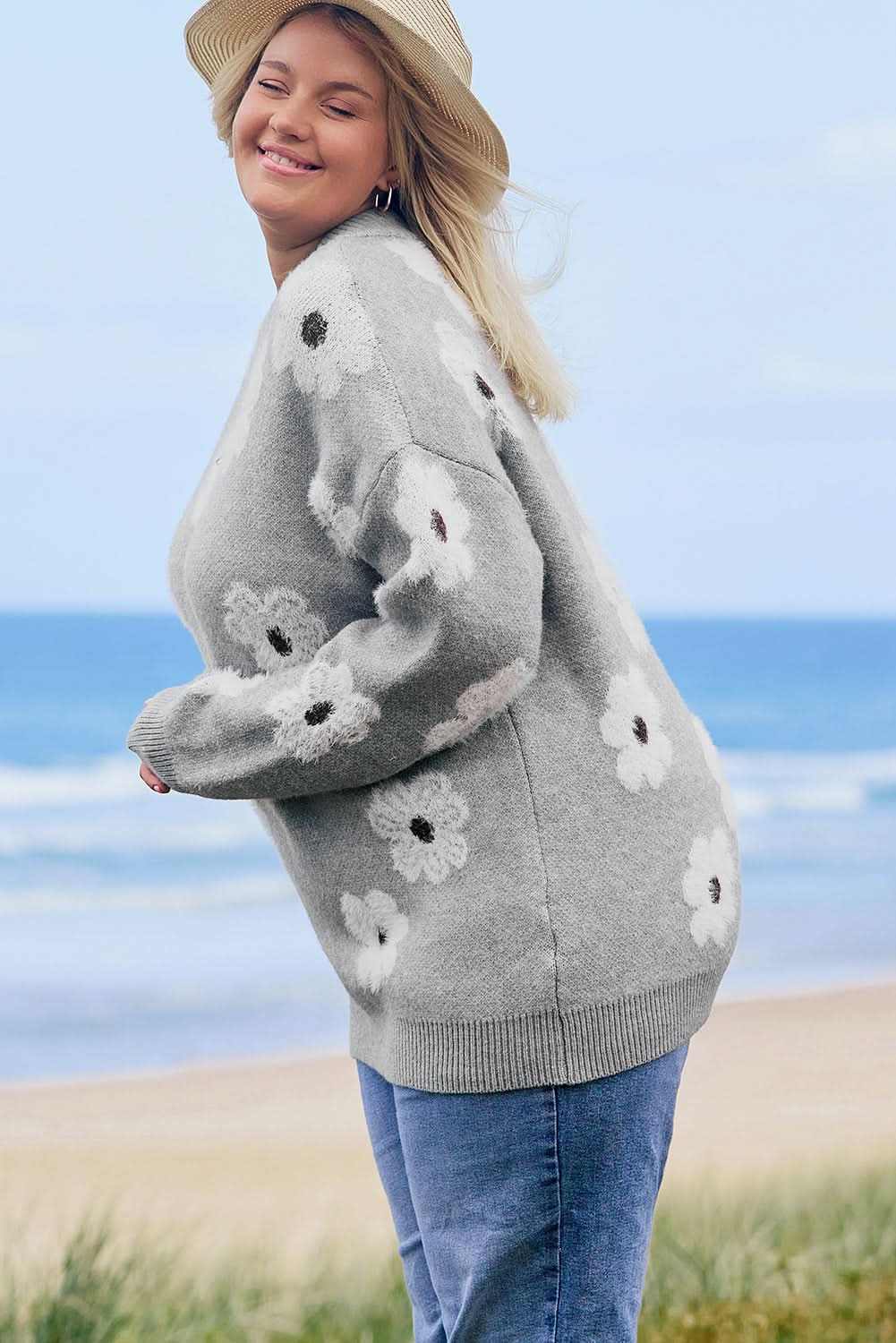 Love Salve Plus Size Embroidered Sweater — Cozy Winter Essential