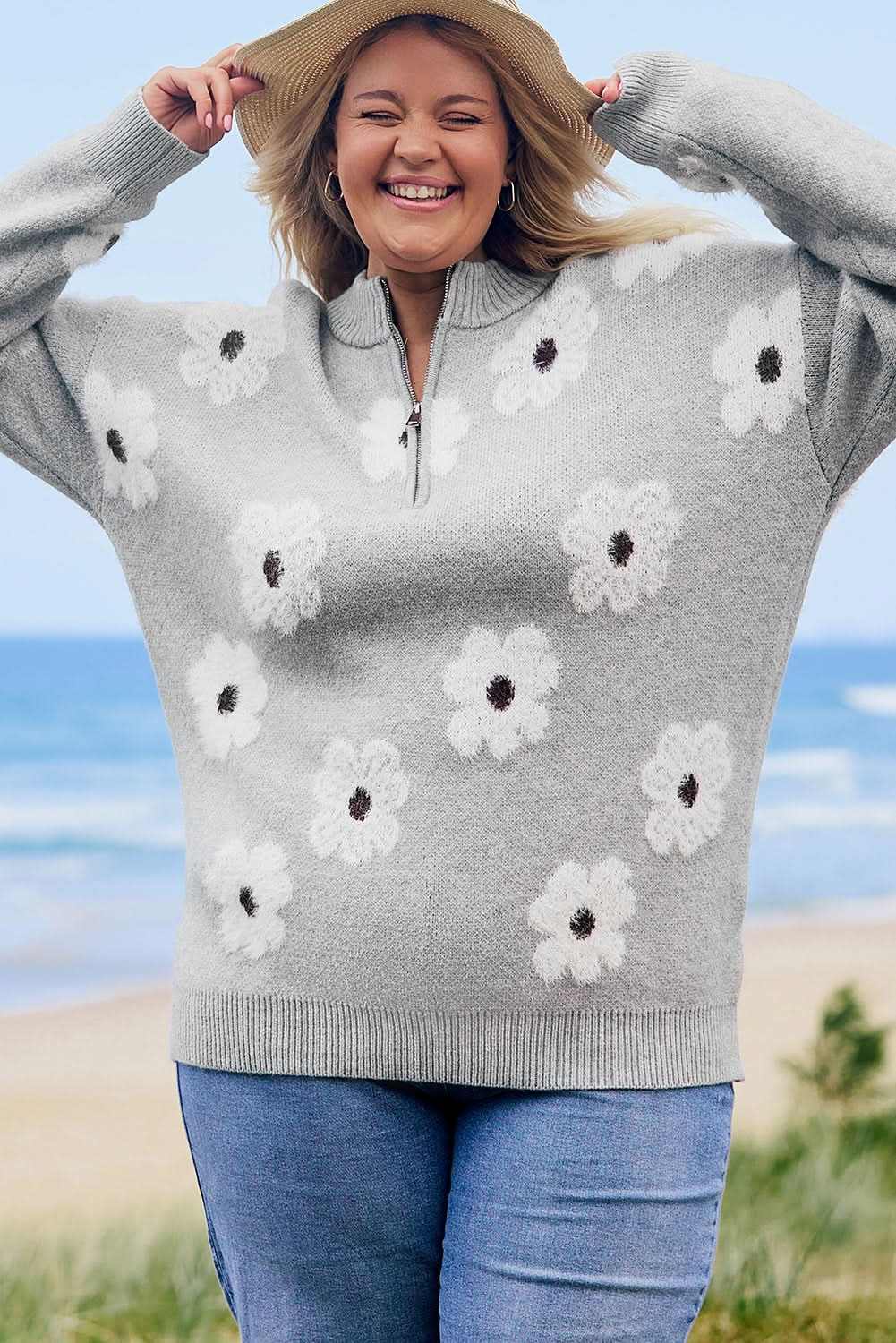 Love Salve Plus Size Embroidered Sweater — Cozy Winter Essential