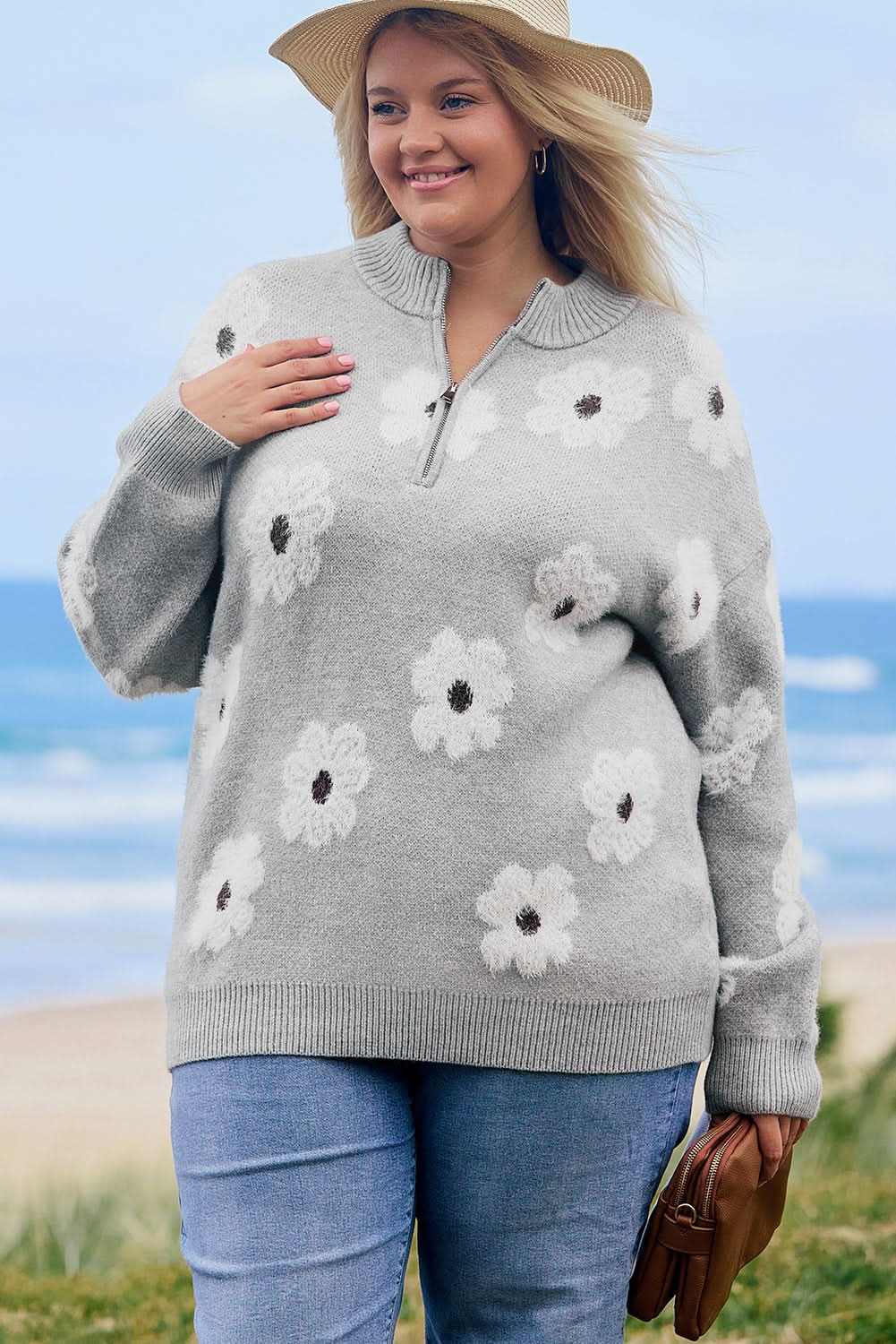 Love Salve Plus Size Embroidered Sweater — Cozy Winter Essential