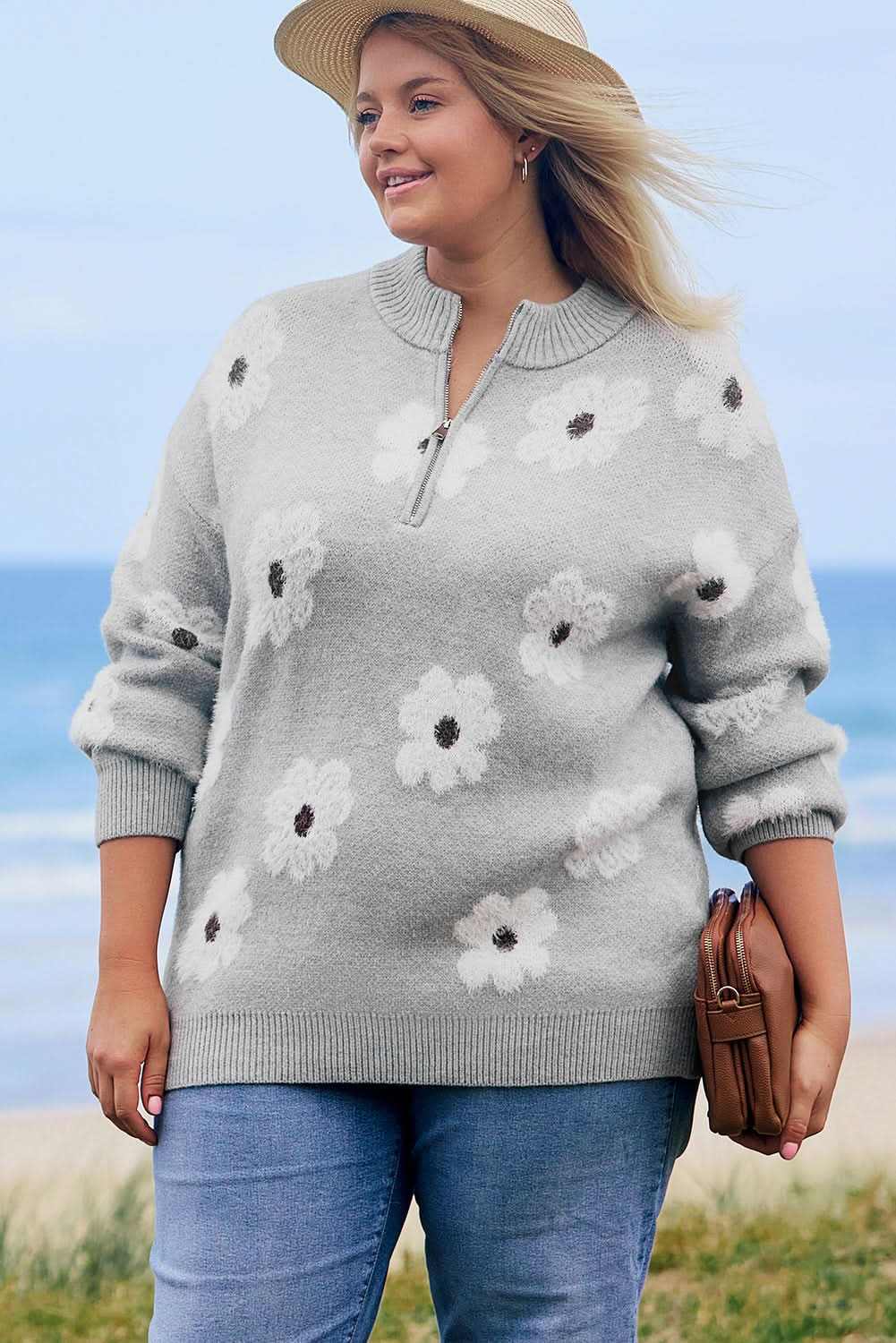 Love Salve Plus Size Embroidered Sweater — Cozy Winter Essential