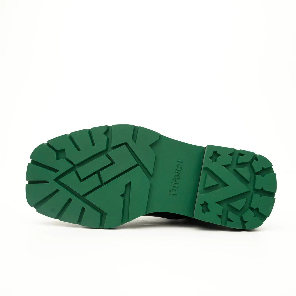 Black-Green Plain-Toe Cow Leather Ankle Boots