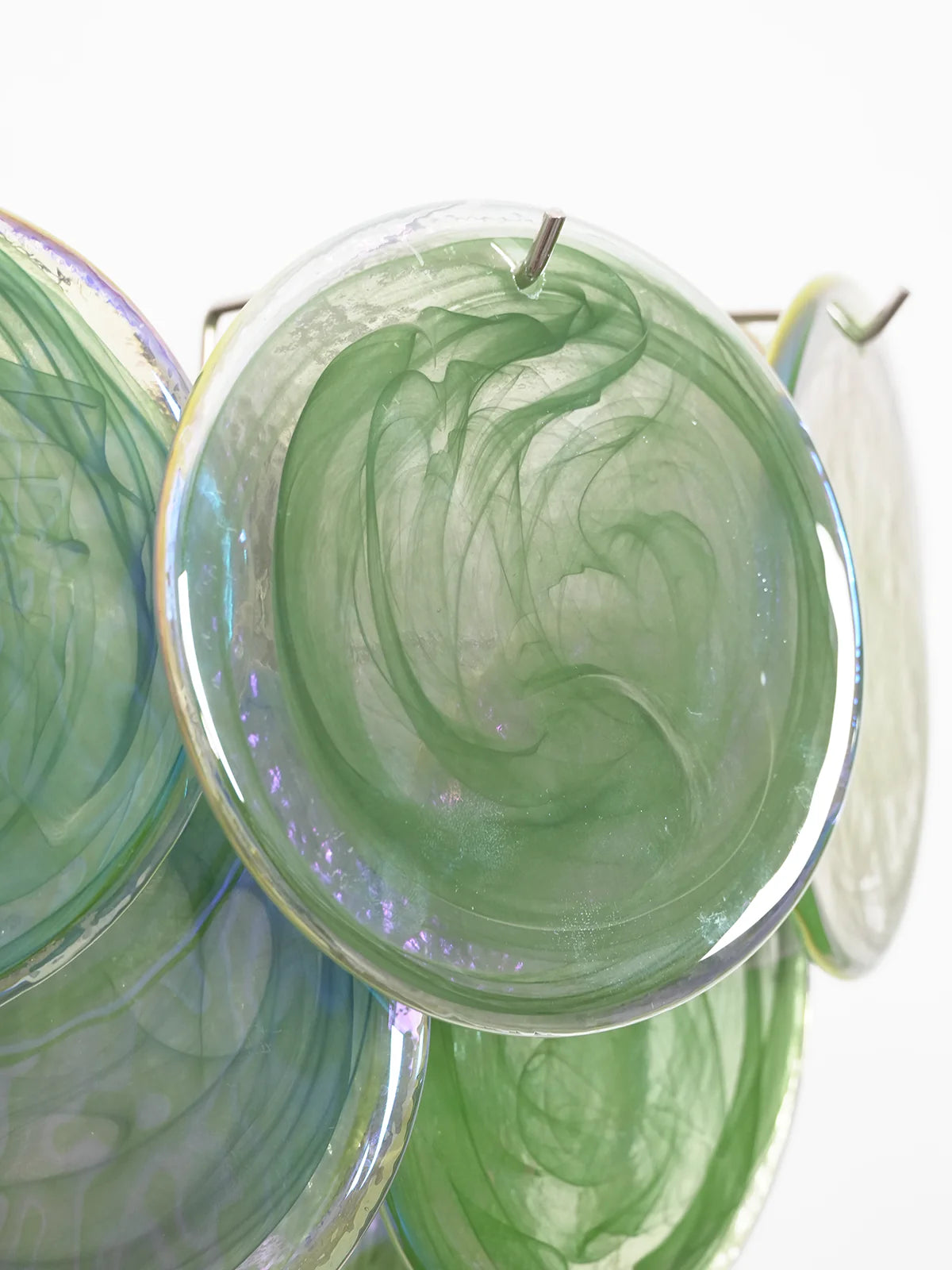Aplique de pared disco de cristal de Murano verde