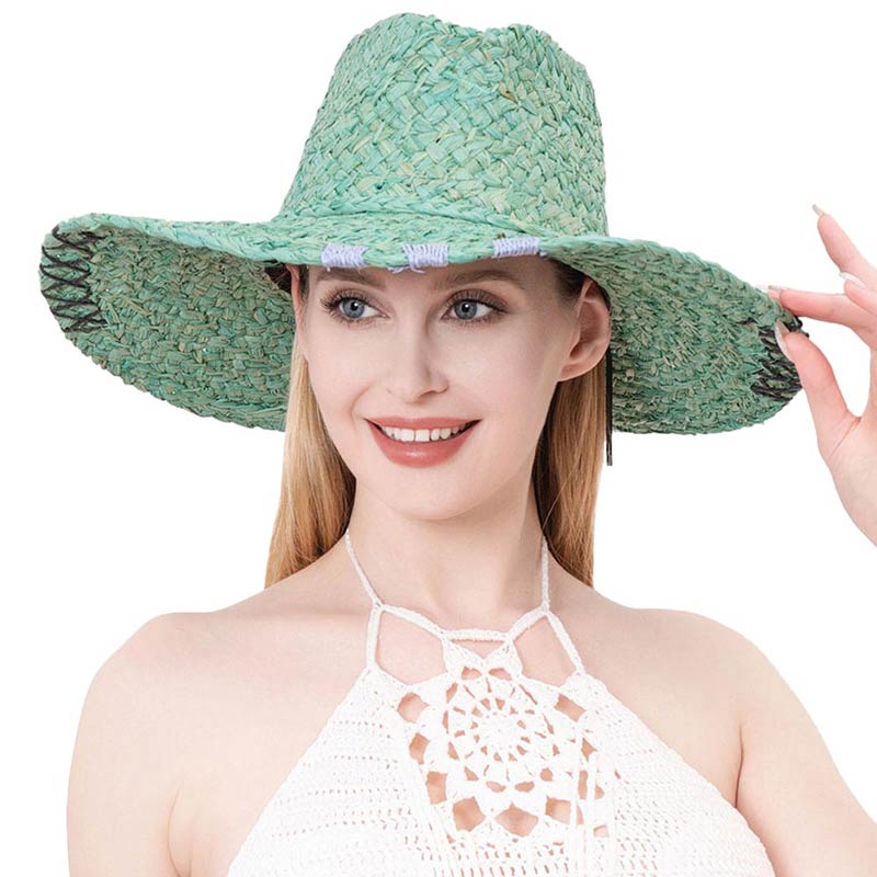 Raffia Pointed Straw Sun Hat