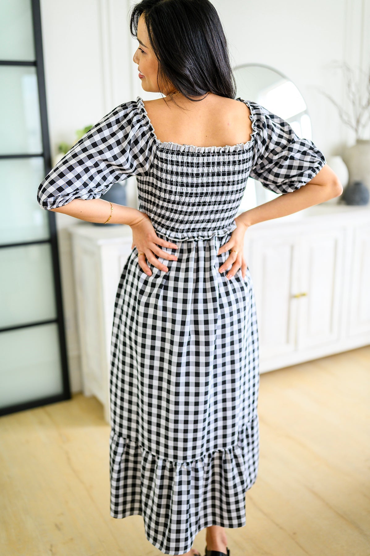 Vestido midi de guinga Greenville