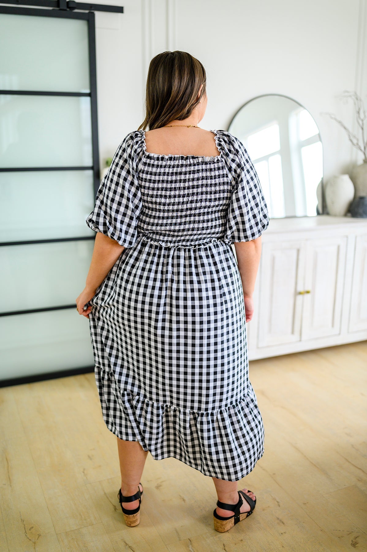 Vestido midi de guinga Greenville