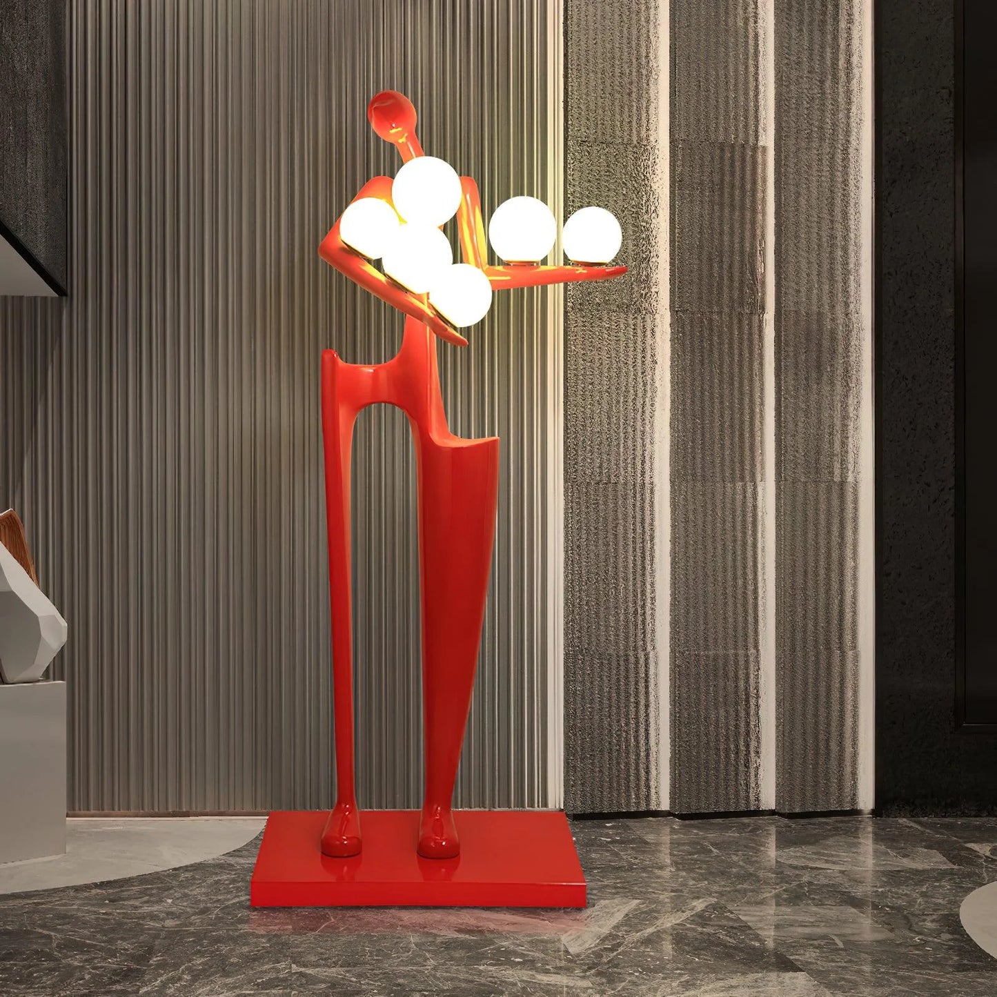 Lámpara de pie Escultura Figura de Bienvenida