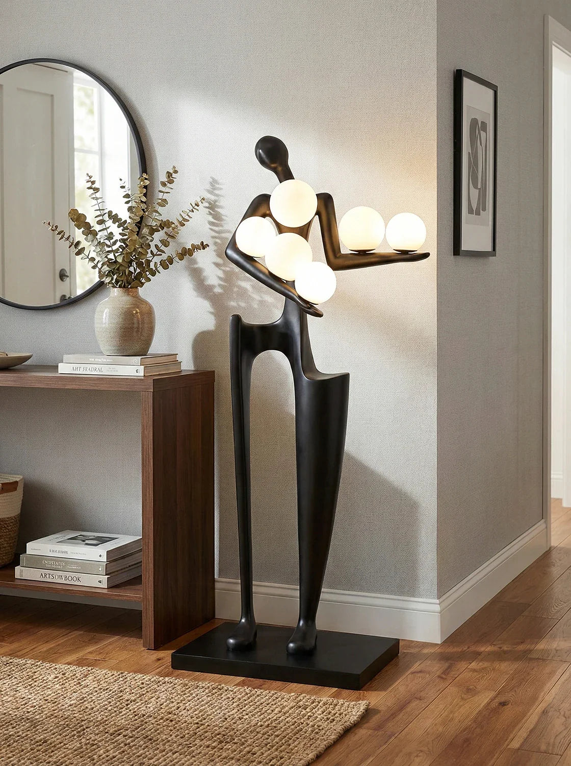 Lámpara de pie Escultura Figura de Bienvenida