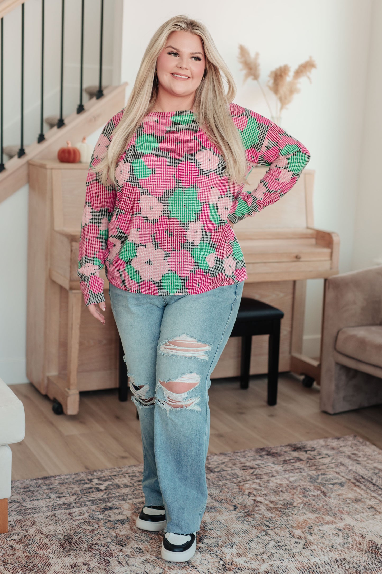 Top floral para chat grupal
