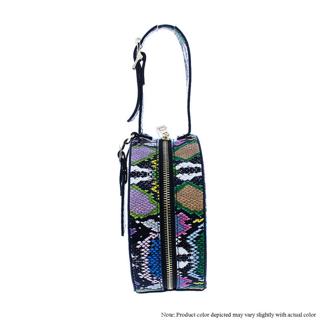 Bolso con adorno de serpiente multicolor