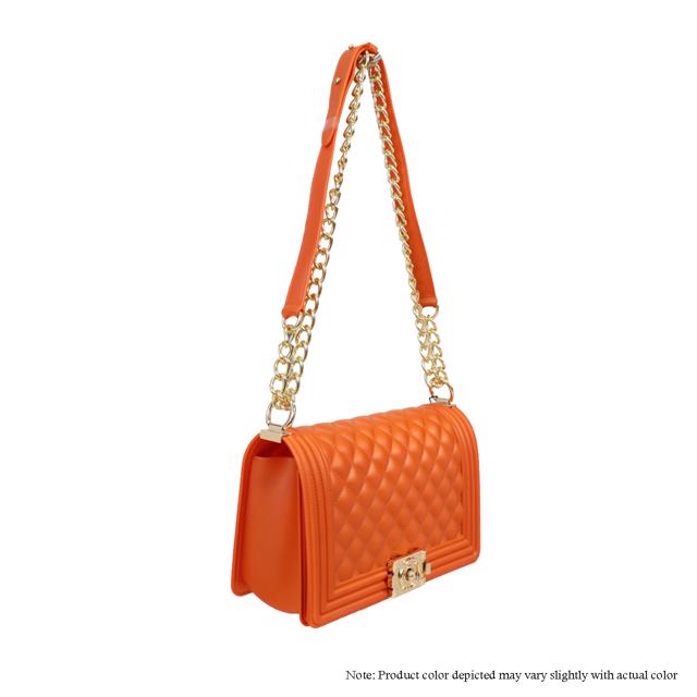 Bolso de Hombro de Silicona {Gelatina} - Naranja