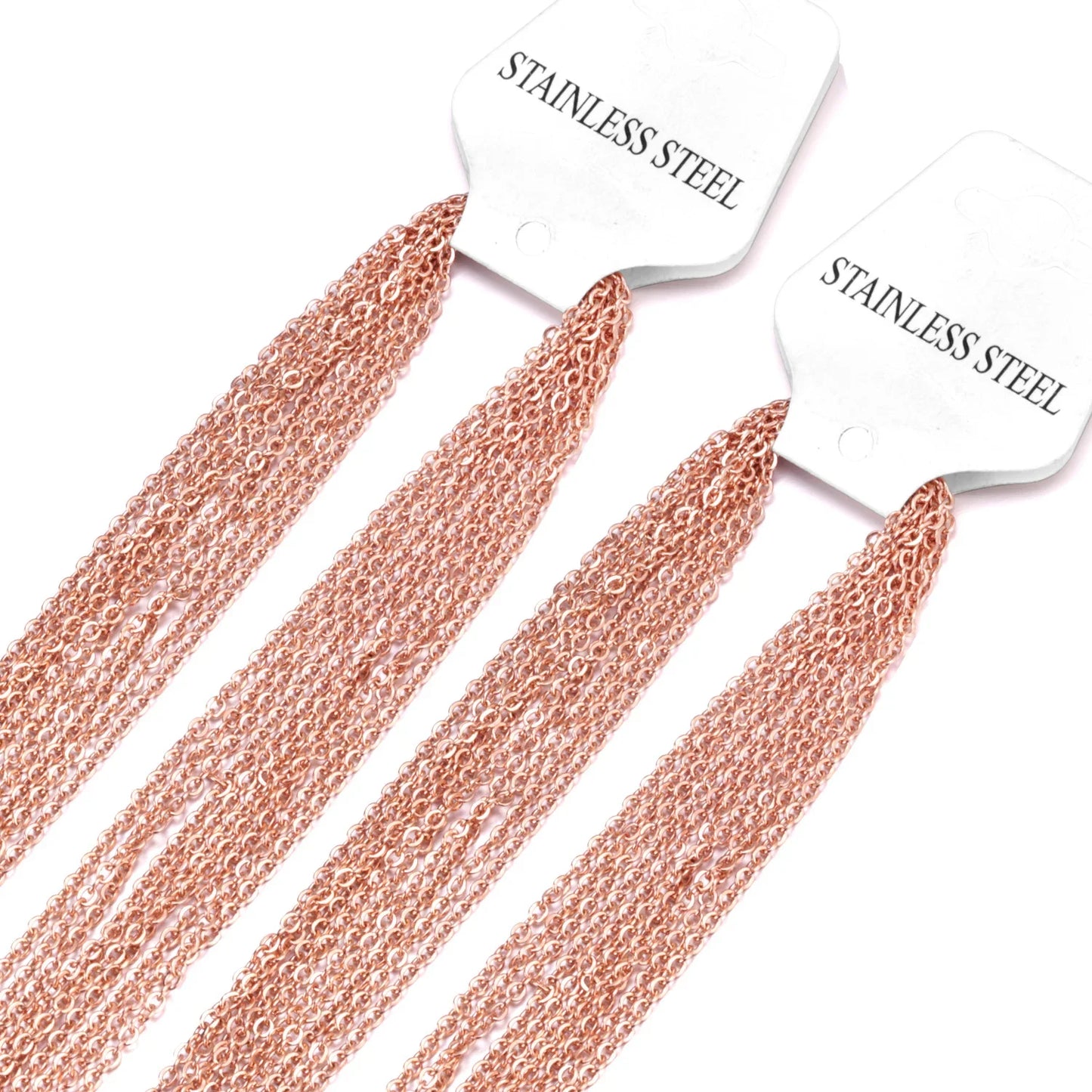 LUXUKISSKIDS Stainless Steel Chains DIY Jewelry Making O-Chain Necklace 10pcs/Lots 1.5/2MM Woman Accessories Choker 18K Golden