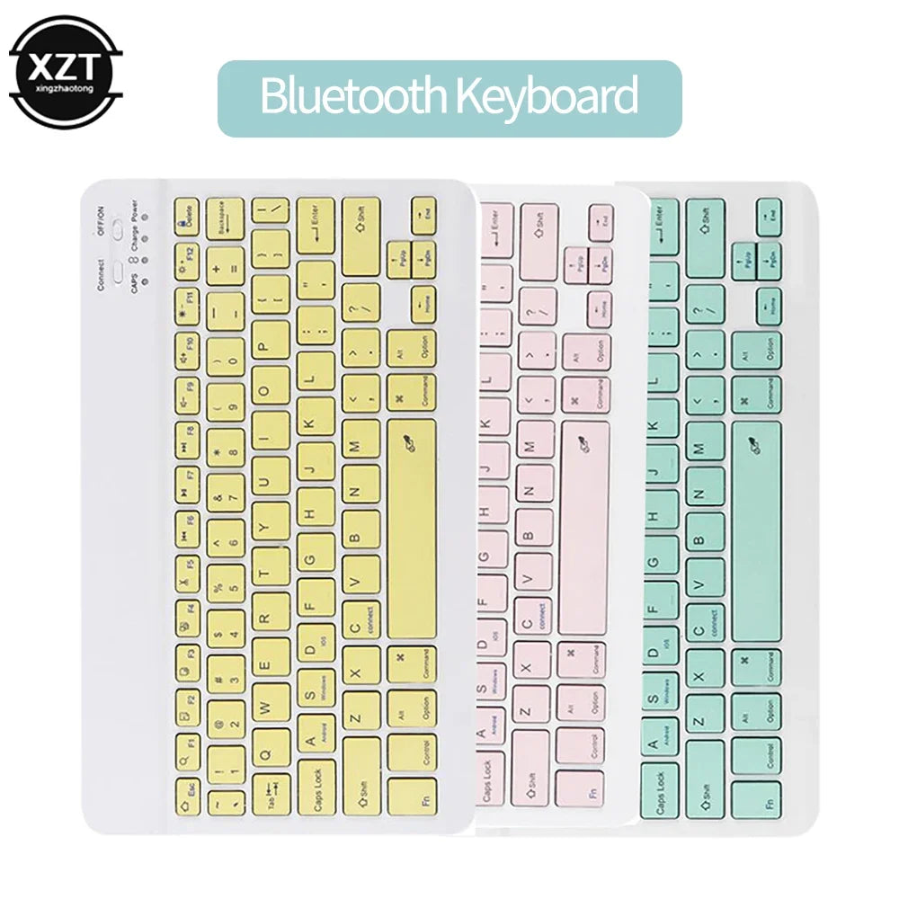 Mini Bluetooth-compatible Keyboard Wireless Keyboard For Computer Phone  English Russian Rechargable Keyboard For Ipad Tablet PC