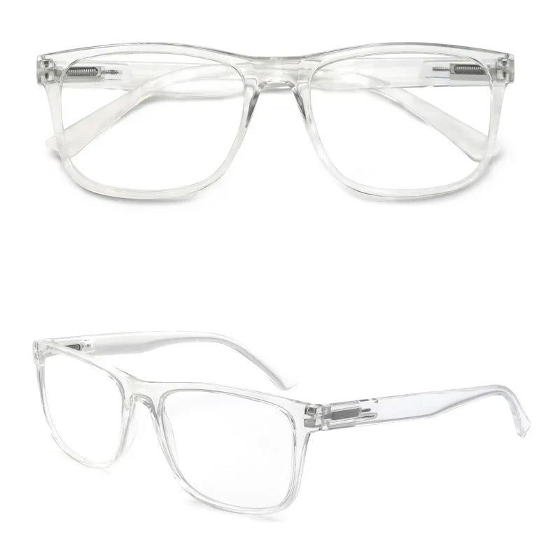 Oversize Reading Glasses Men Women Rectangle Frame Sun Readers Eyeglasses Spring Hinge Lightweight Wear with Diopter +1.0 - +4.0