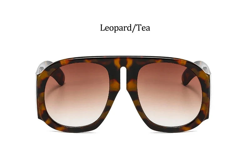 Gafas de sol de piloto con lentes degradadas para mujer, de moda, de marca, de montura grande, transparentes, para mujer 2021, gafas de sol transparentes