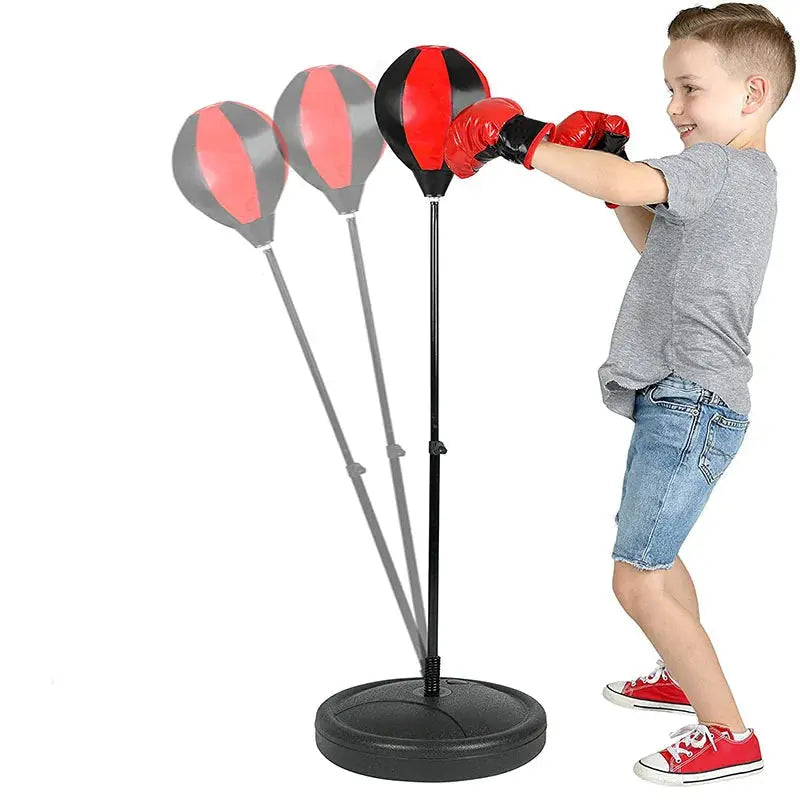 Kids Boxing Set with Gloves & Freestanding Bag