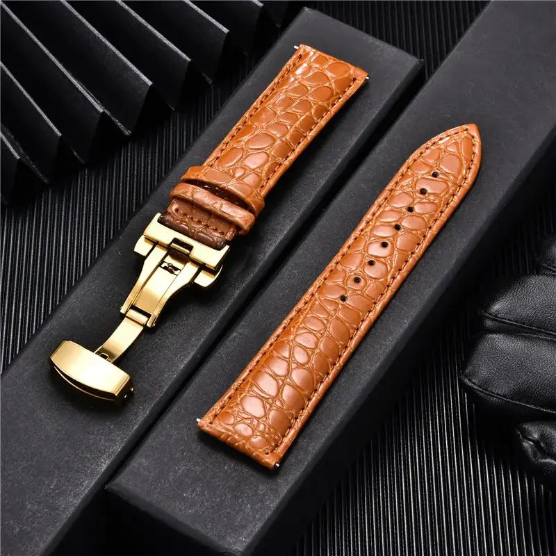 Huawei Watch & Watch GT Crocodile-Pattern Leather Clasp Band