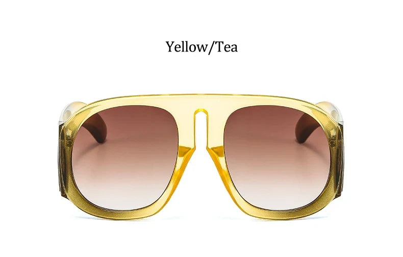 Gafas de sol de piloto con lentes degradadas para mujer, de moda, de marca, de montura grande, transparentes, para mujer 2021, gafas de sol transparentes