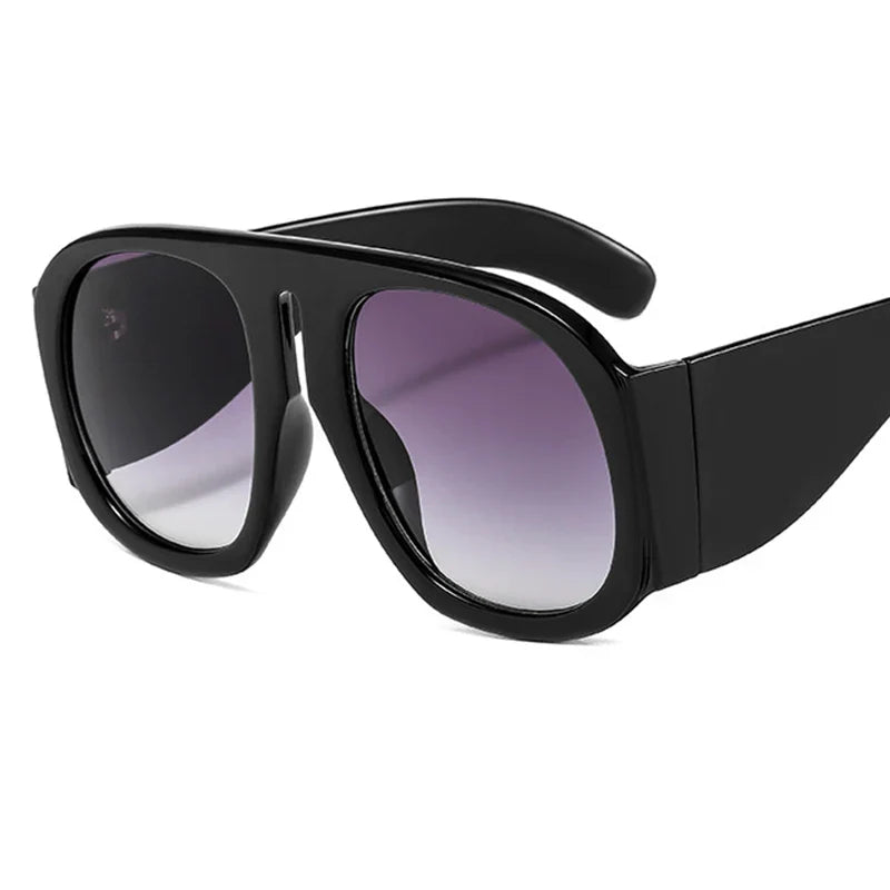 Gafas de sol de piloto con lentes degradadas para mujer, de moda, de marca, de montura grande, transparentes, para mujer 2021, gafas de sol transparentes
