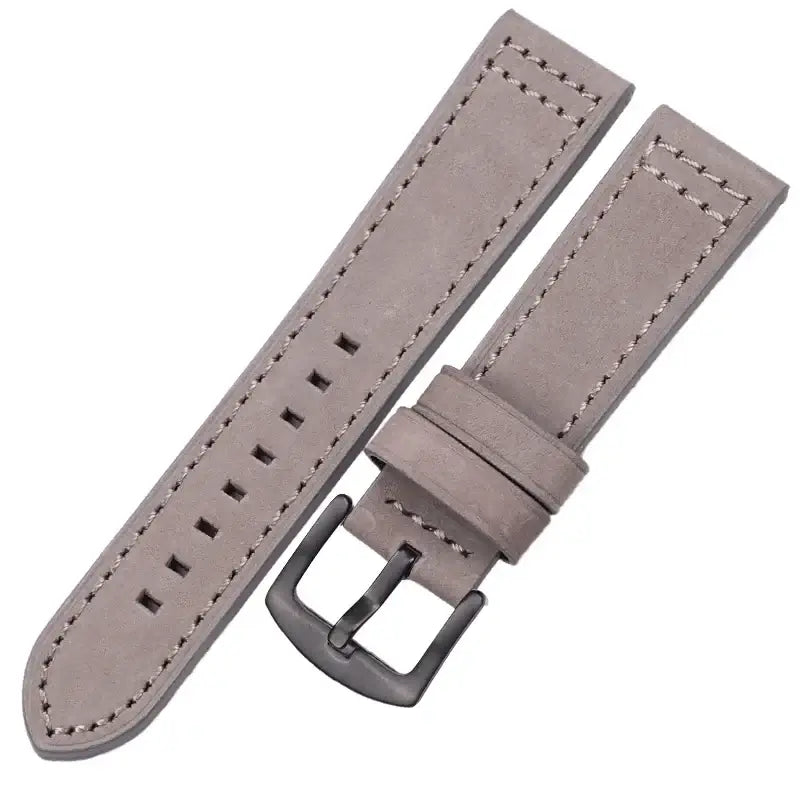Garmin 18/20/22mm Quick Release Stitched Leather Band with Square Holes