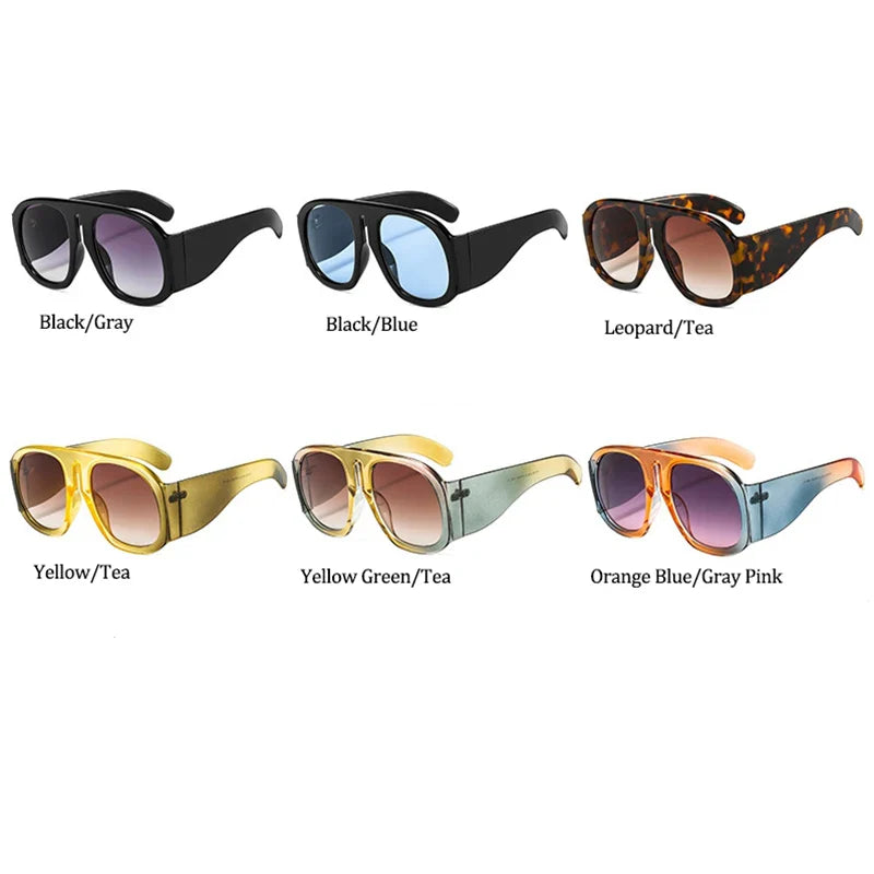 Gafas de sol de piloto con lentes degradadas para mujer, de moda, de marca, de montura grande, transparentes, para mujer 2021, gafas de sol transparentes