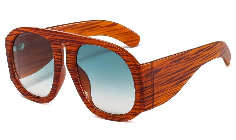 Gafas de sol de piloto con lentes degradadas para mujer, de moda, de marca, de montura grande, transparentes, para mujer 2021, gafas de sol transparentes