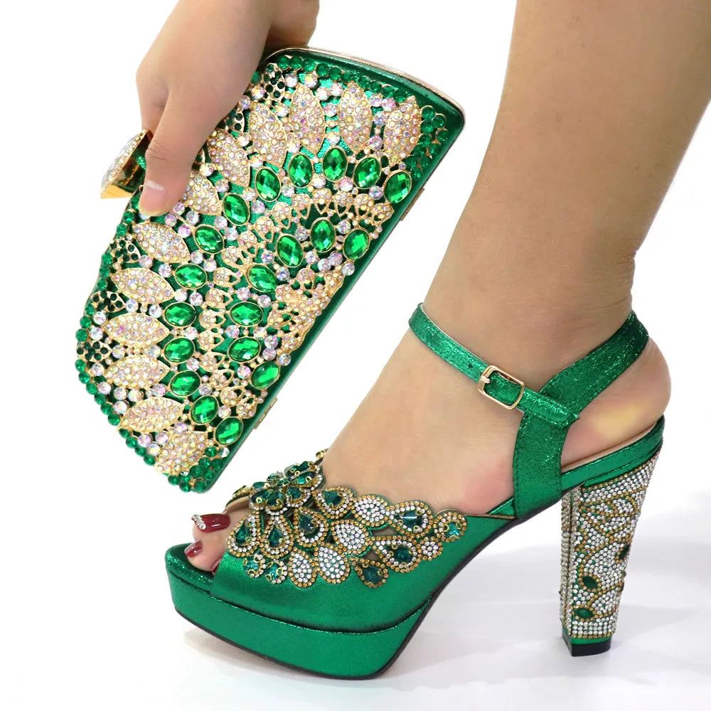 Conjunto de zapatos y bolso italianos HLO1-28