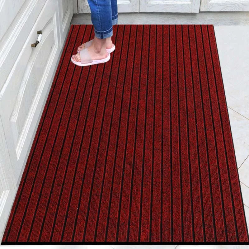 Large Long Thin Doormat for Entrance Door Outside Striped Red Gray Kitchen Area Rugs Non Slip Bedroom Carpet Door Floor Mat Grey