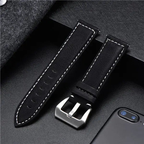 Huawei Watch & Watch GT Matte Leather Band with White Stitching