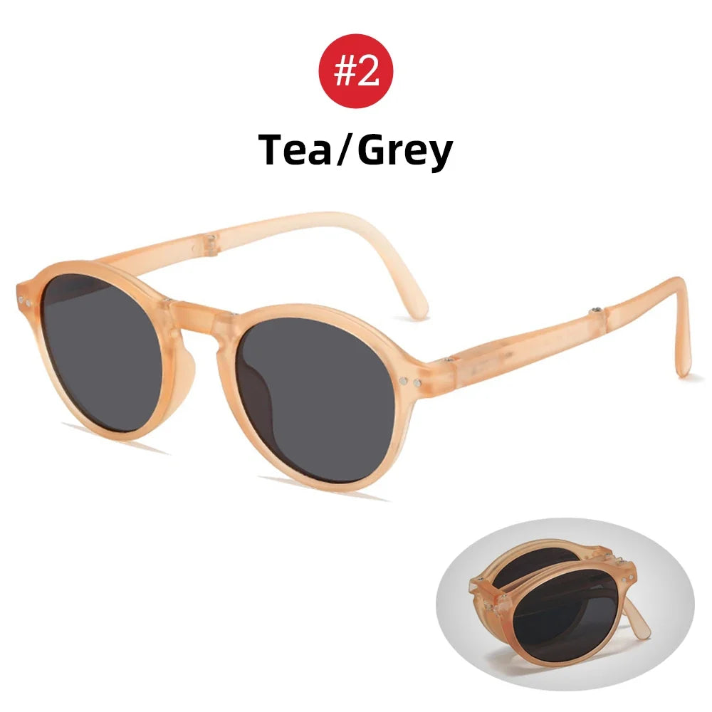 VIVIBEE Women Square Folding Sunglasses 2026 Trending Product Black UV400 Spring Hinge Eyewear Men Retro Mirror Red Sun Glasses