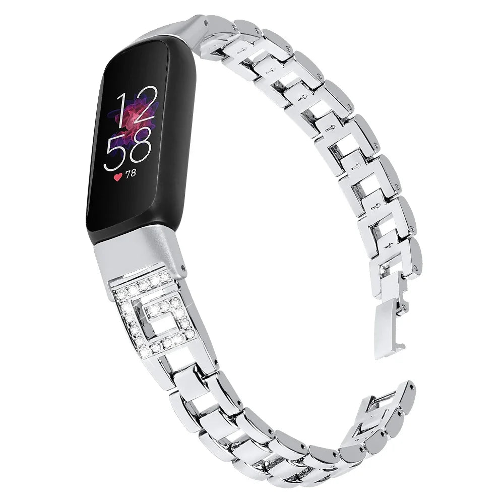 Fitbit Luxe Stainless Steel Bracelet Band with Sparkling G-Links