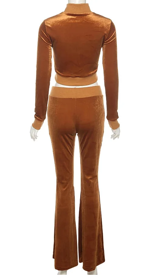 Velour Luxe Zip-Up Jogger Set